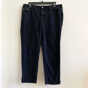 Ann Taylor Jeans Women's 10 Modern Fit Lindsay Waist Dark Wash Boot Cut Mid Rise